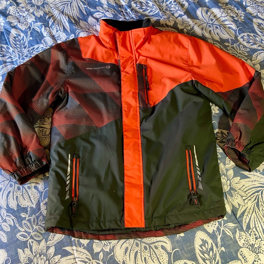 Free Country Orange/Gray All-Season Overcoat | Size 14 Boys